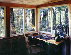 julian california big cat cabin desk area